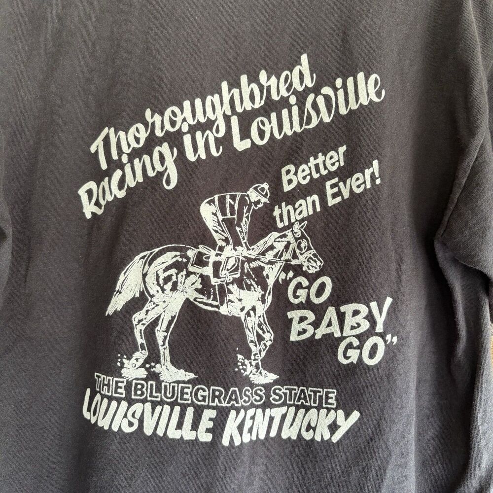 Vintage Grunge Graphic Casual Streetwear Tee Thoroughbred Racing Louisville Beer - Picture 5 of 6